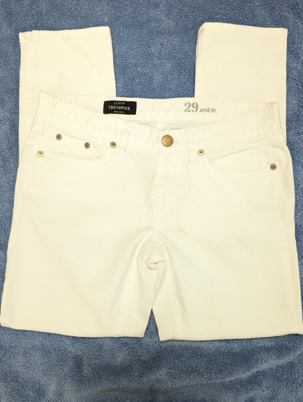 J. Crew Toothpick Mid Rise Ankle Jeans in White NWOT - Picture 2 of 6